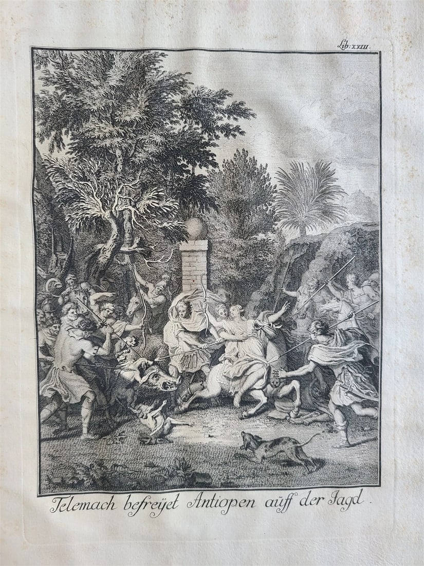 1739 TELEMACHUS SEEKING HIS FATHER ILLUSTRATED FOLIO antique in GERMAN - 14