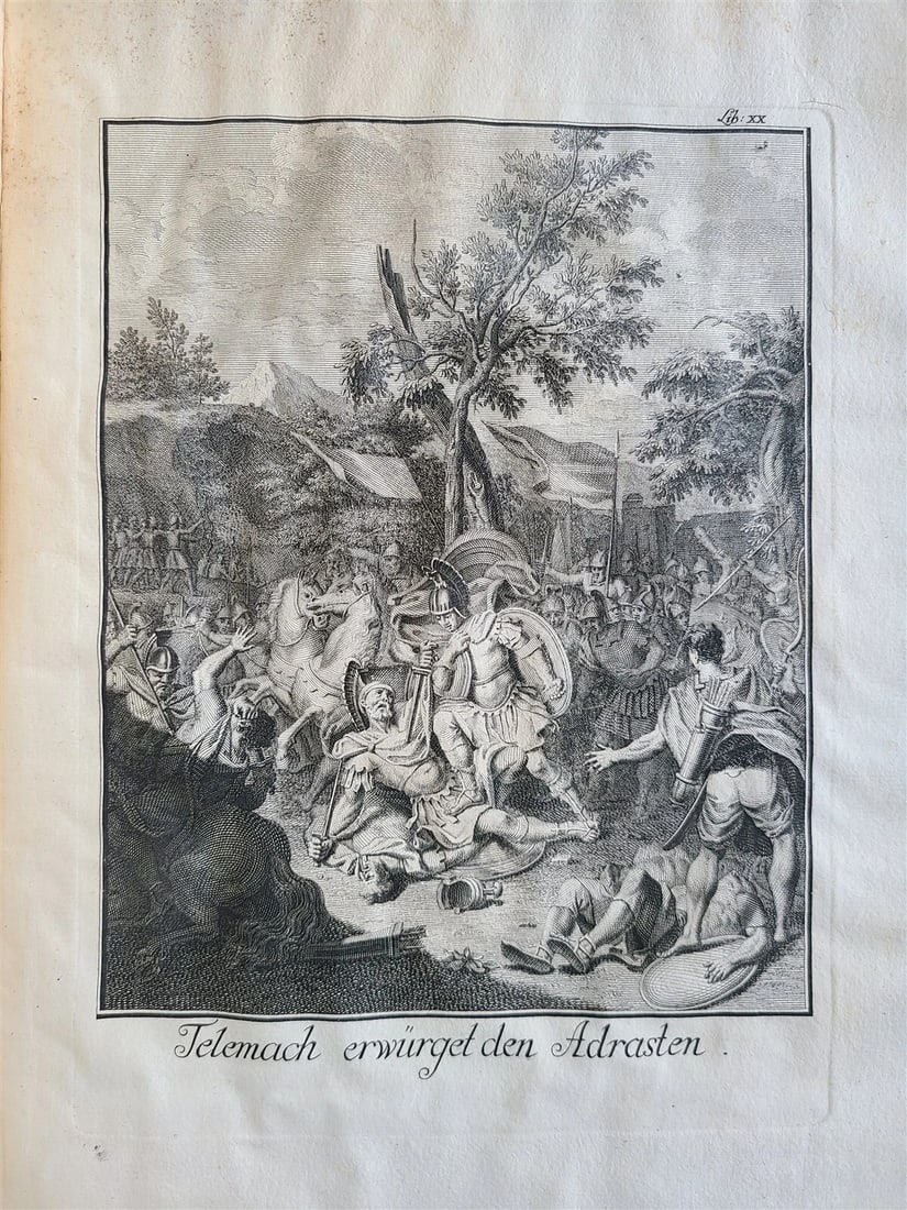 1739 TELEMACHUS SEEKING HIS FATHER ILLUSTRATED FOLIO antique in GERMAN - 15