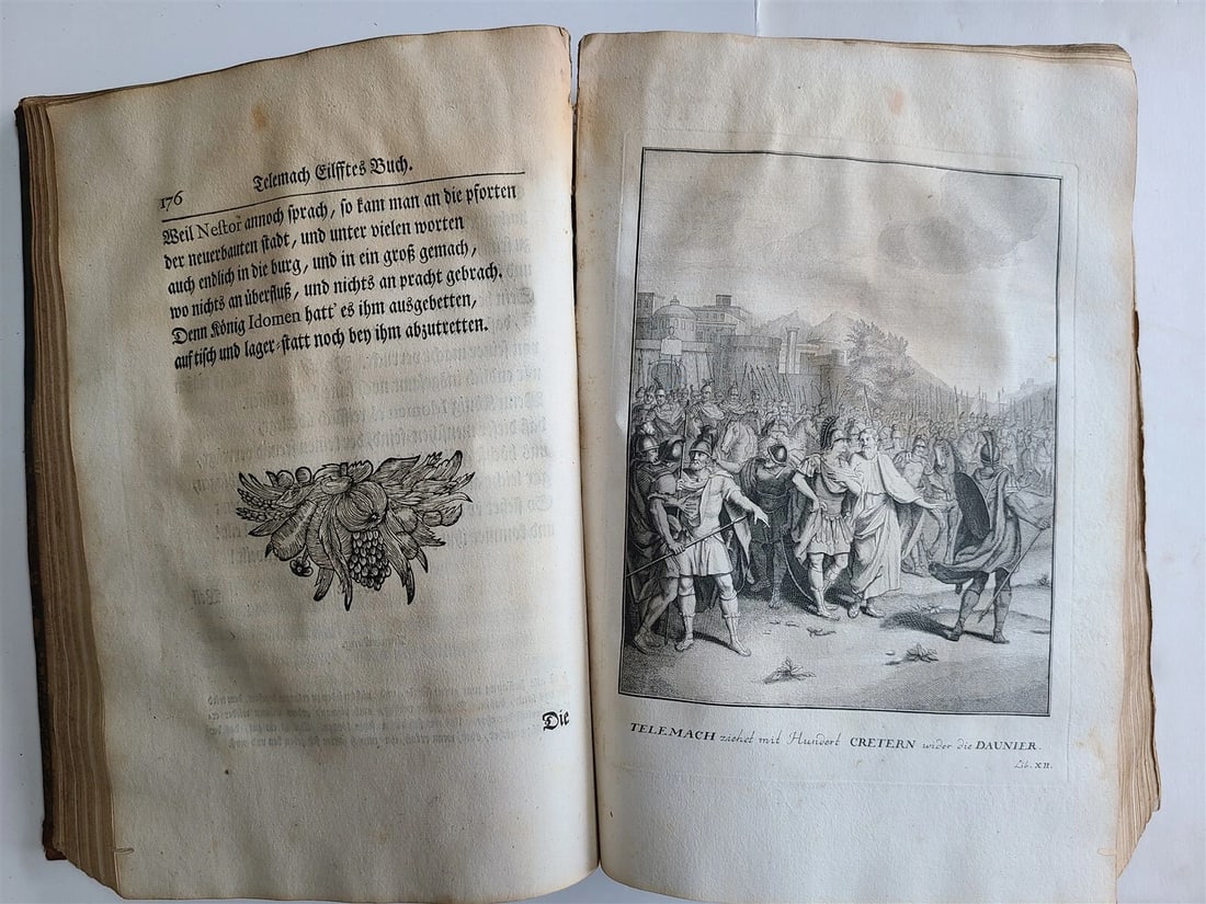 1739 TELEMACHUS SEEKING HIS FATHER ILLUSTRATED FOLIO antique in GERMAN - 7