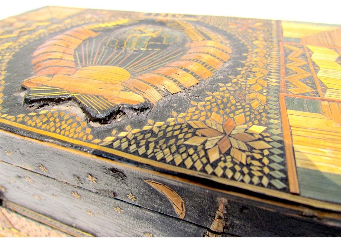 1954 RUSSIAN PROPAGANDA AMAZING HAND MADE BOX folk art VINTAGE - 14