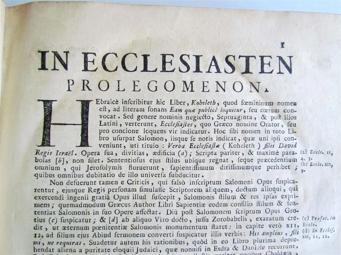 1733 BIBLE OLD TESTAMENT COMMENTARY by CALMET VELLUM FOLIO antique - 4