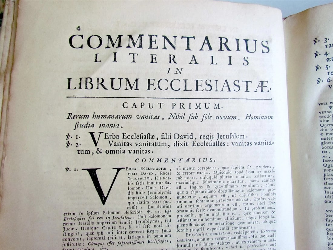 1733 BIBLE OLD TESTAMENT COMMENTARY by CALMET VELLUM FOLIO antique - 6