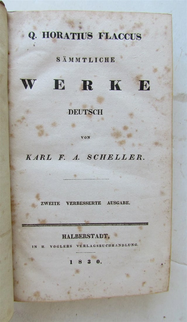 1830 HORACE in GERMAN antique Quintus Horatius Flaccus POETRY (1 of 4)