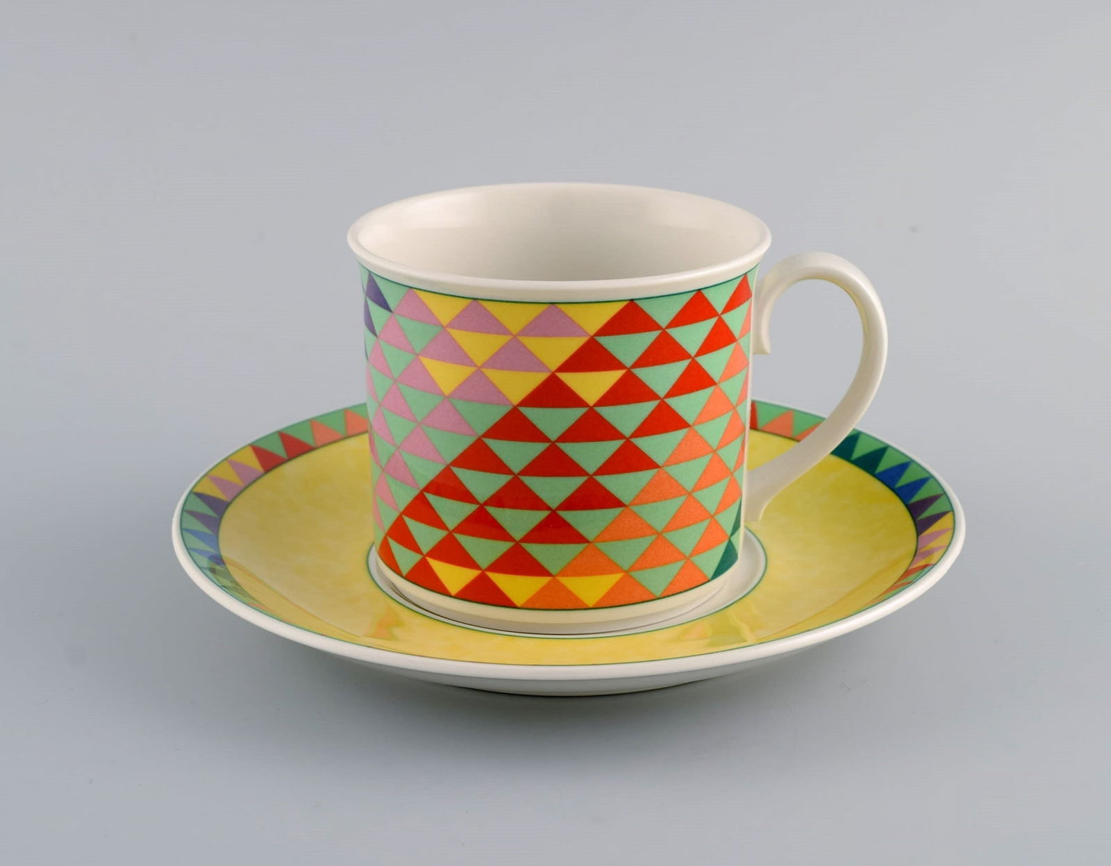 Gallo Design, Germany. Pamplona coffee service for five people. Colorful decoration. Late 20th - 2