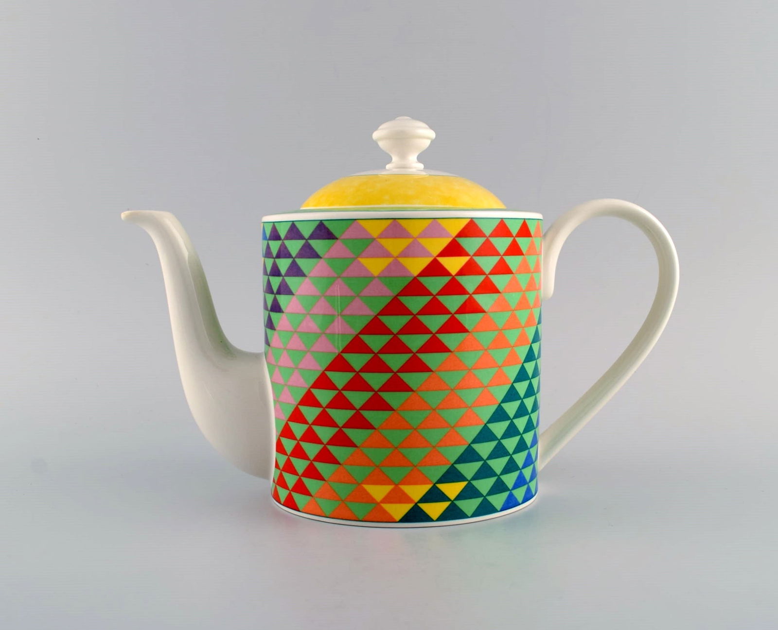 Gallo Design, Germany. Pamplona coffee pot, sugar bowl and creamer. Colorful decoration. Late 20th - 4