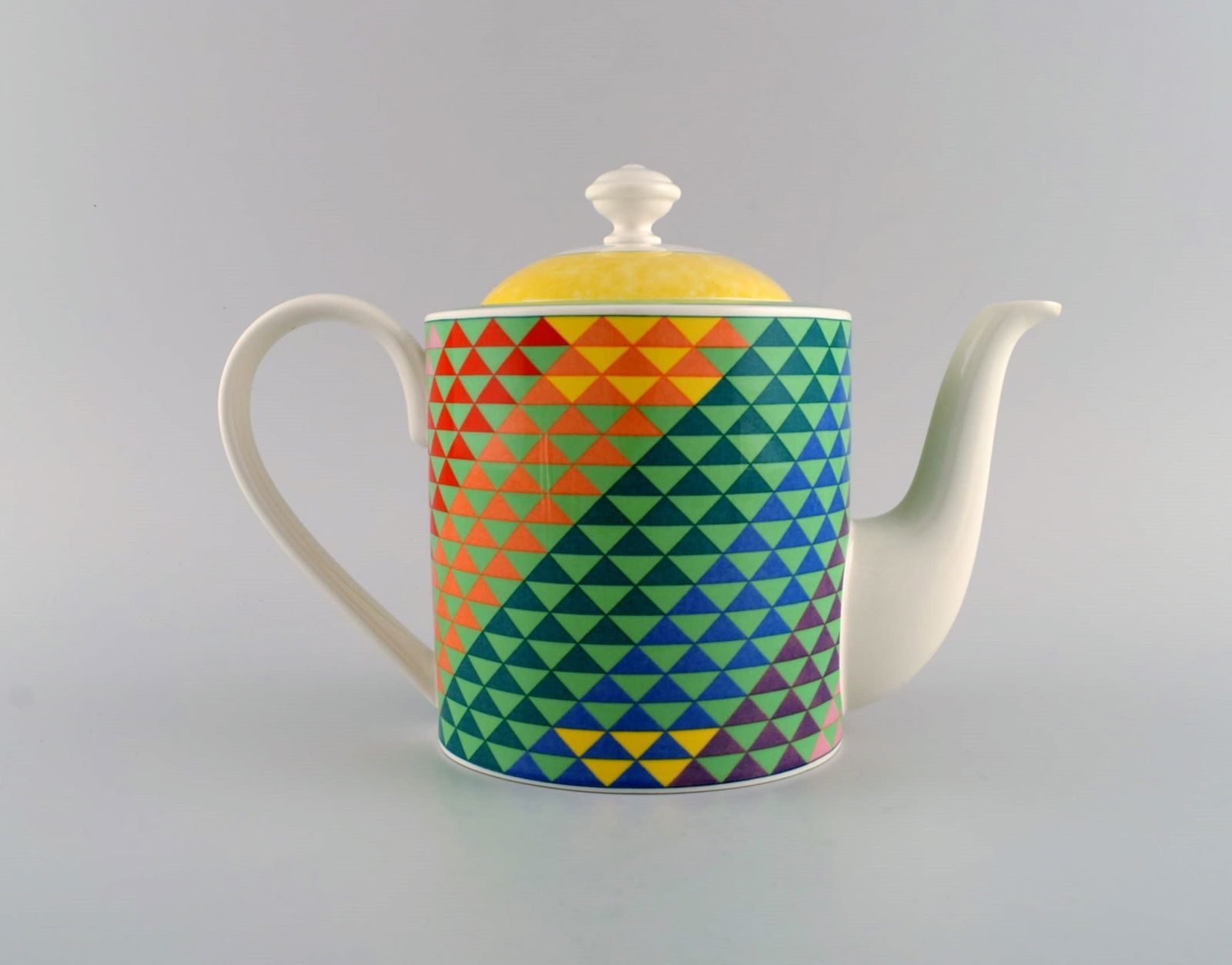 Gallo Design, Germany. Pamplona coffee pot, sugar bowl and creamer. Colorful decoration. Late 20th - 6