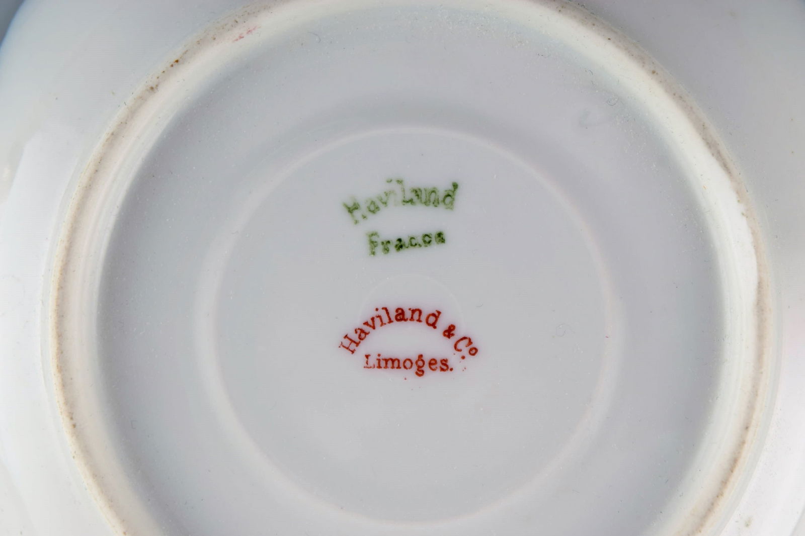 Limoges, France. 10 mocha cups with saucers in hand-painted porcelain. Pink flowers and gold edge. - 6