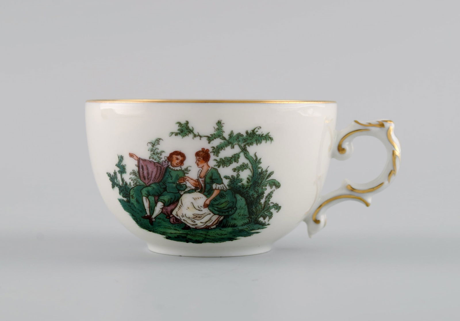 Fürstenberg, Germany. Porcelain coffee service for twelve people. Romantic scenes and gold - 8