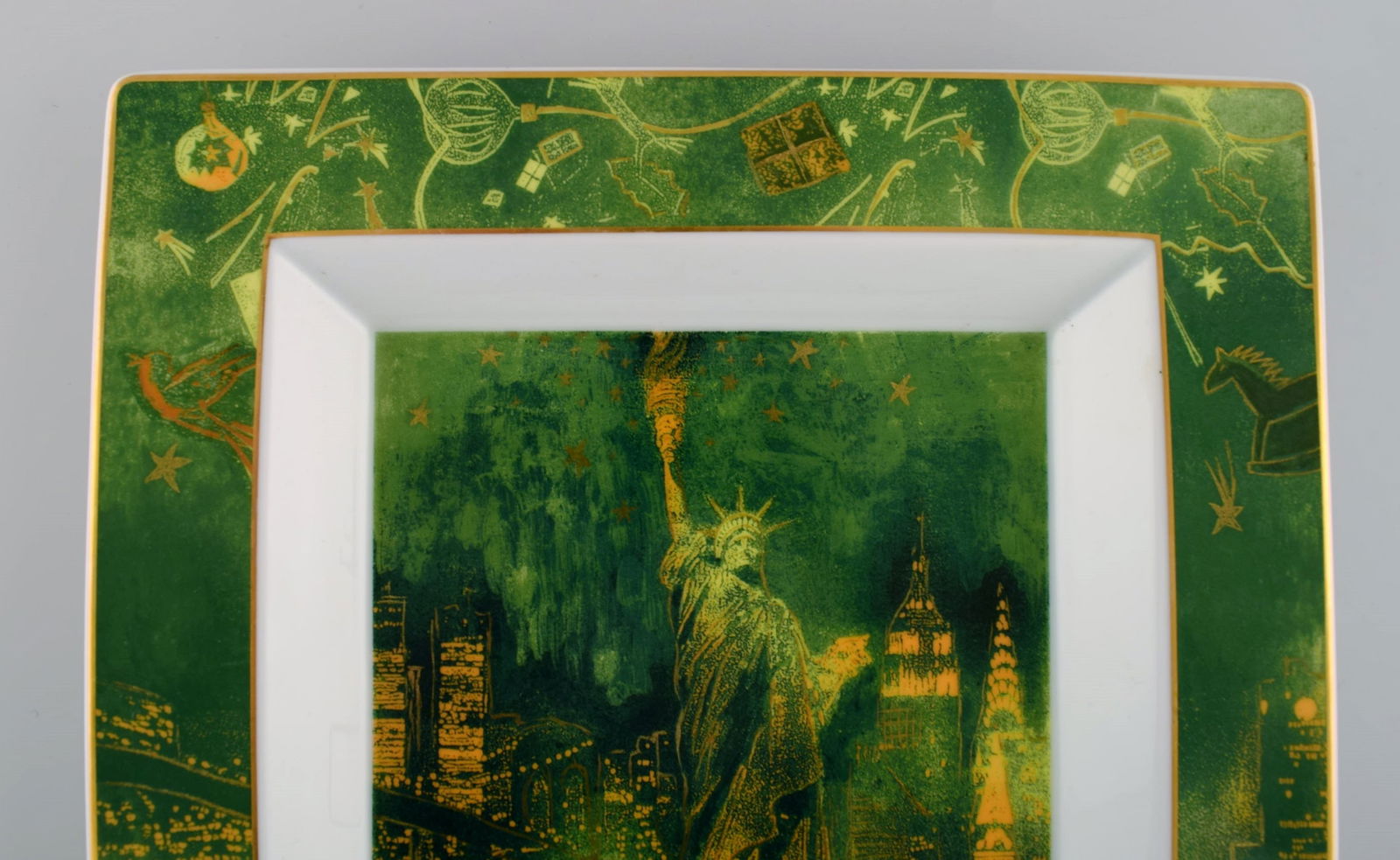 Rare square Rosenthal porcelain dish. Statue of liberty. 1970s. - 3