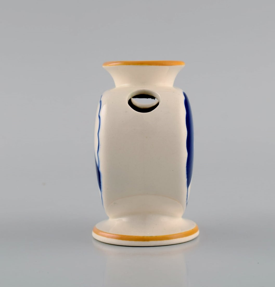 Aluminia Christmas heart vase / candle holder in blue faience. - 3