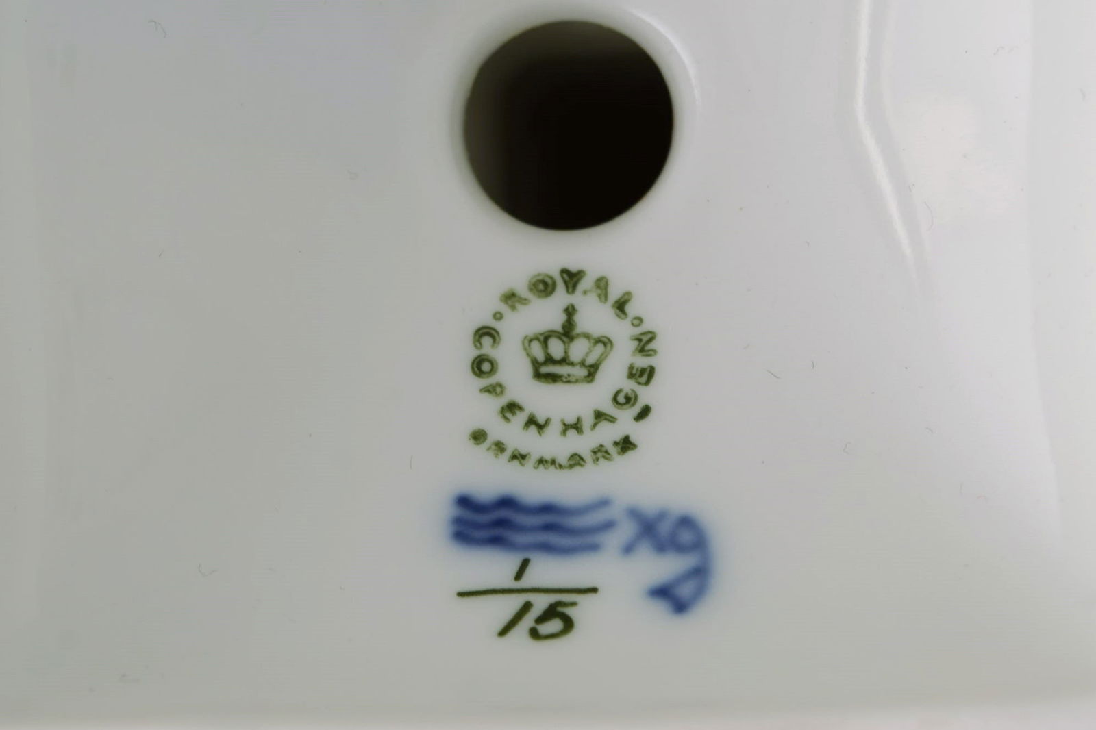 Two Royal Copenhagen Blue Fluted Plain candlesticks with lion heads. Dated 1969-1974. Model number - 6