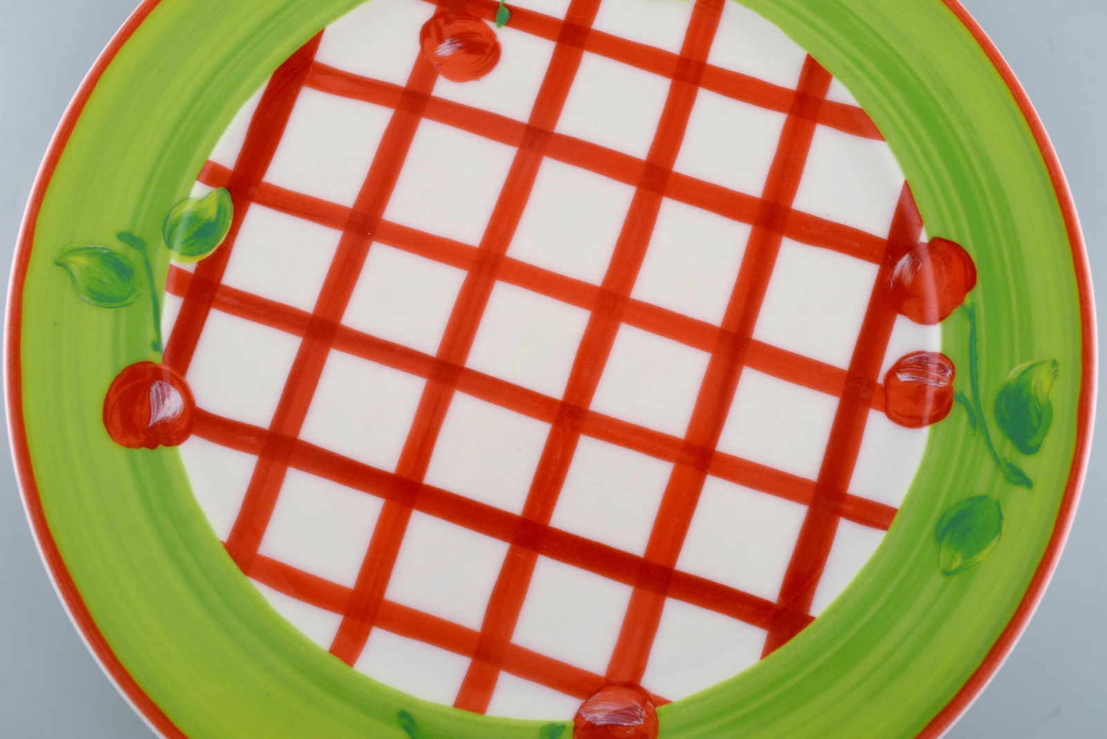 Rosenthal Designers Guild. Orchard Collection. Large porcelain cover plate. Checkered design, green - 2