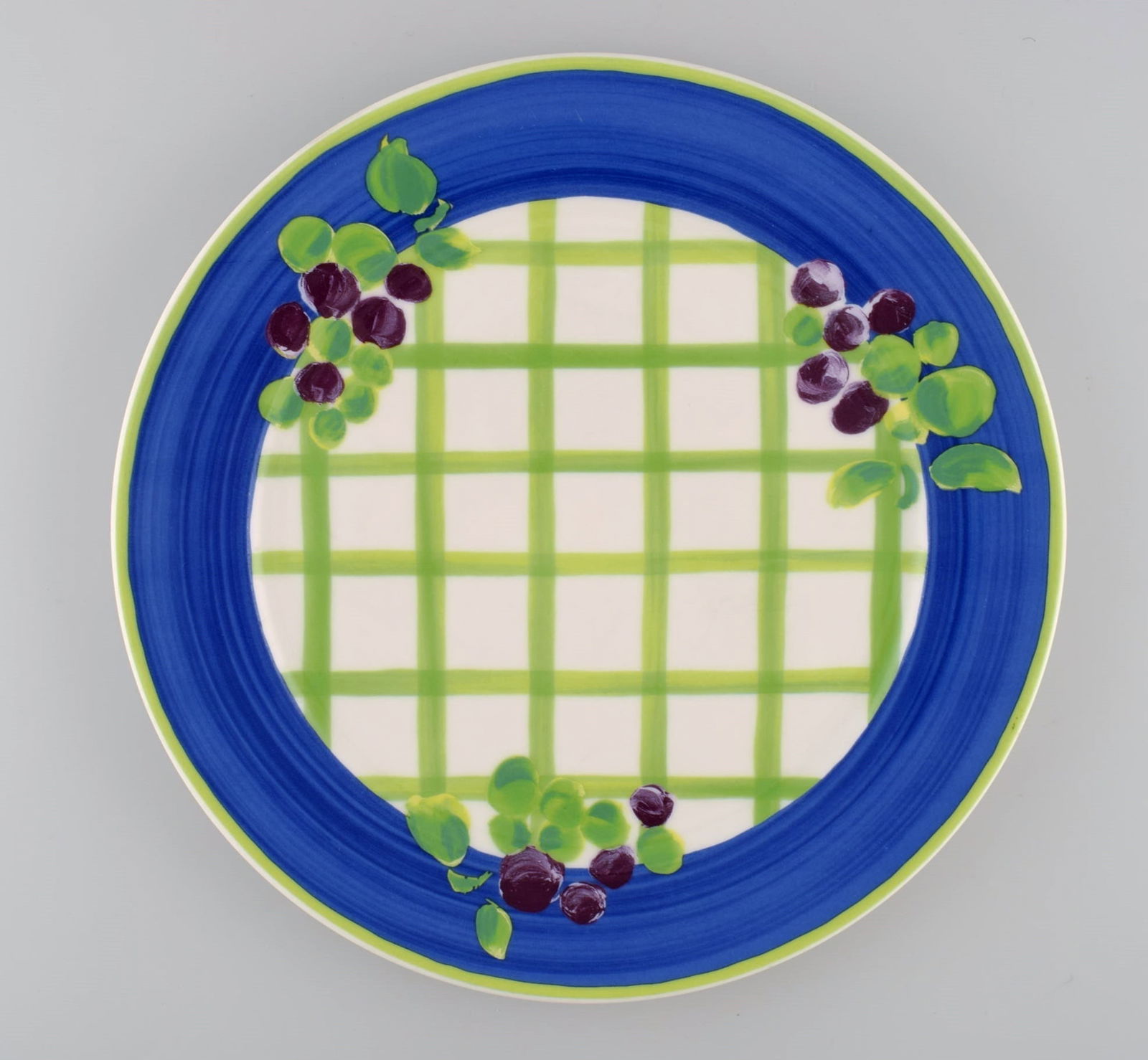 Rosenthal Designers Guild. Orchard Collection. Two large porcelain cover plates. Square design, blue - 2