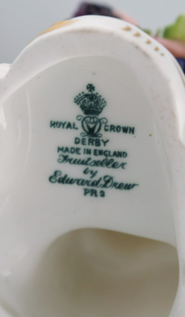 Royal Crown Derby, England. Hand-painted porcelain figure. "Fruitseller". 1930s. - 7