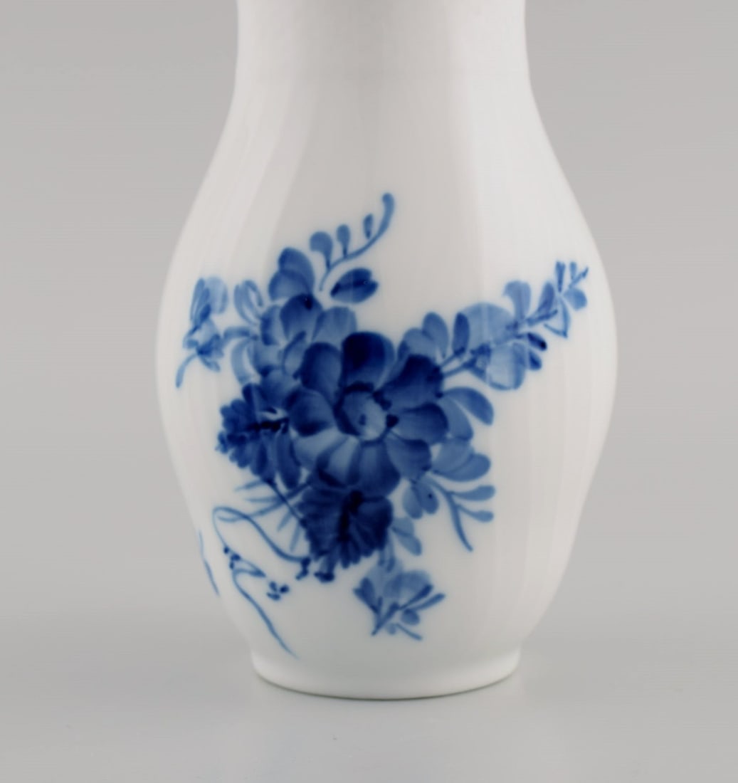 Two Royal Copenhagen Blue Flower Curved vases. Model number 10/1803. Dated 1980-84. - 4
