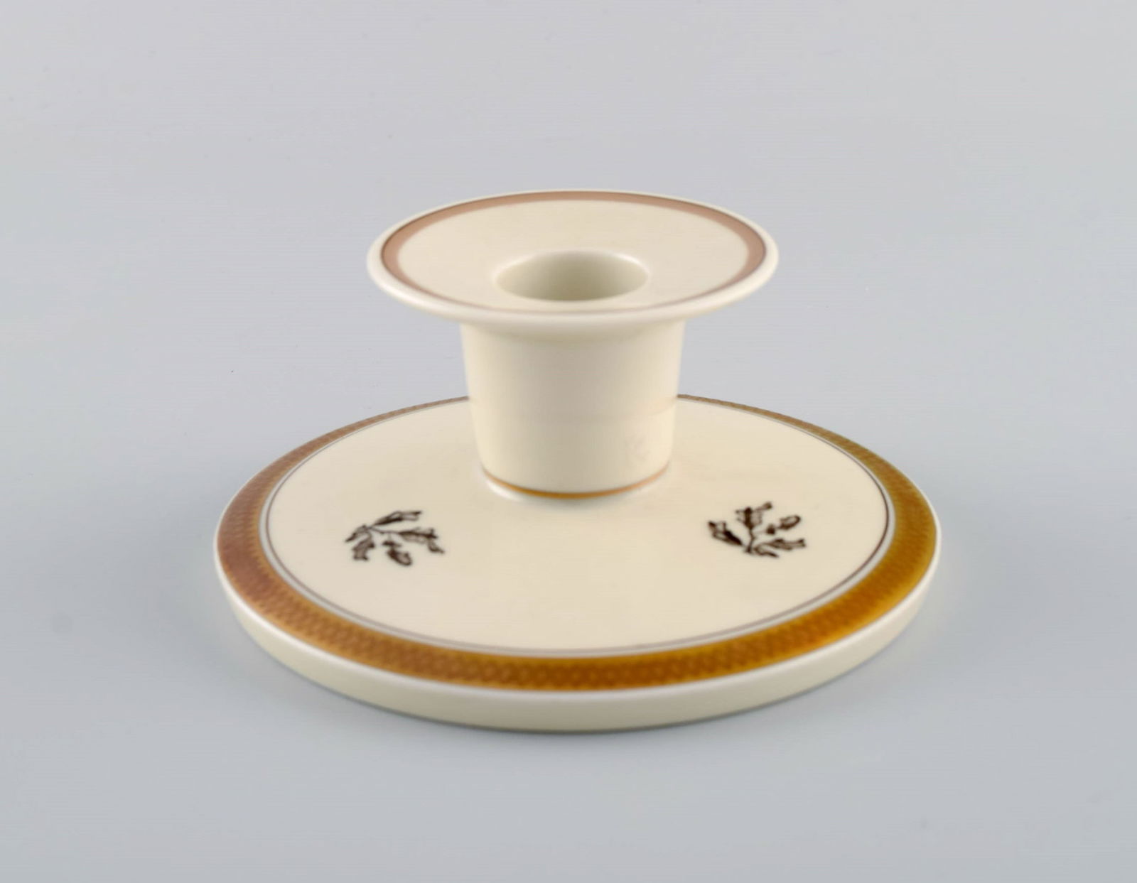 Royal Copenhagen Golden Horns. Candlestick, lidded bowl and small vase. 1960s. - 5