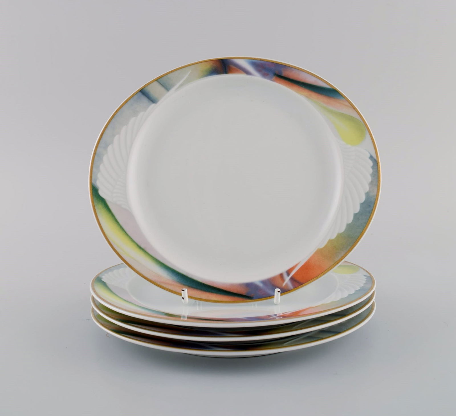 Paul Wunderlich for Rosenthal. Four Mythos porcelain plates. 1980s / 90s.: Title: Paul Wunderlich for Rosenthal. Four Mythos porcelain plates. 1980s / 90s. Description: Paul Wunderlich for Rosenthal. Four Mythos porcelain plates. 1980s / 90s. Measures: 18.5 x 16.5 cm. In exc