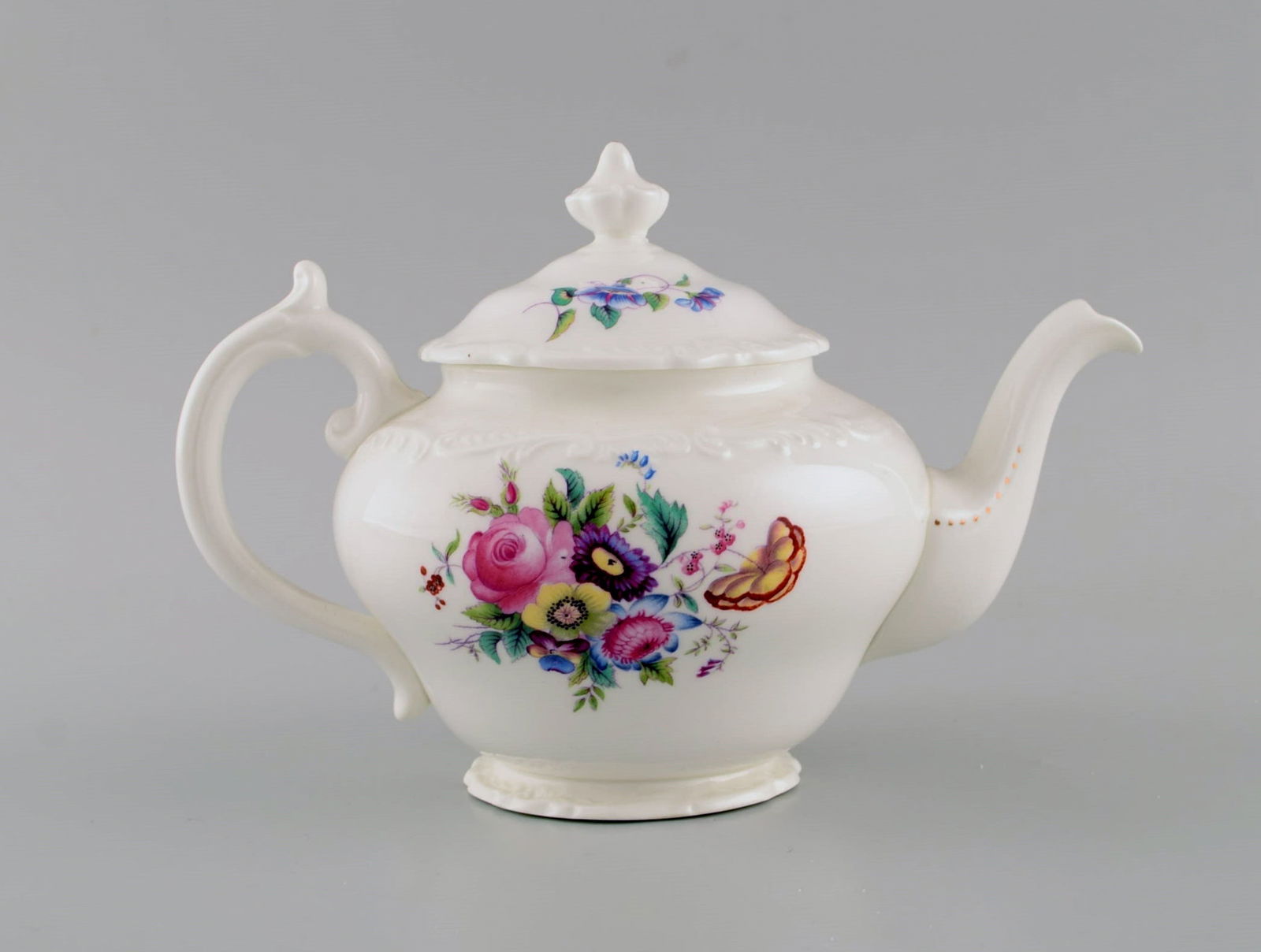Coalport, England. Egoist breakfast / tea service in porcelain decorated with flowers. 1960s / 70s. - 6