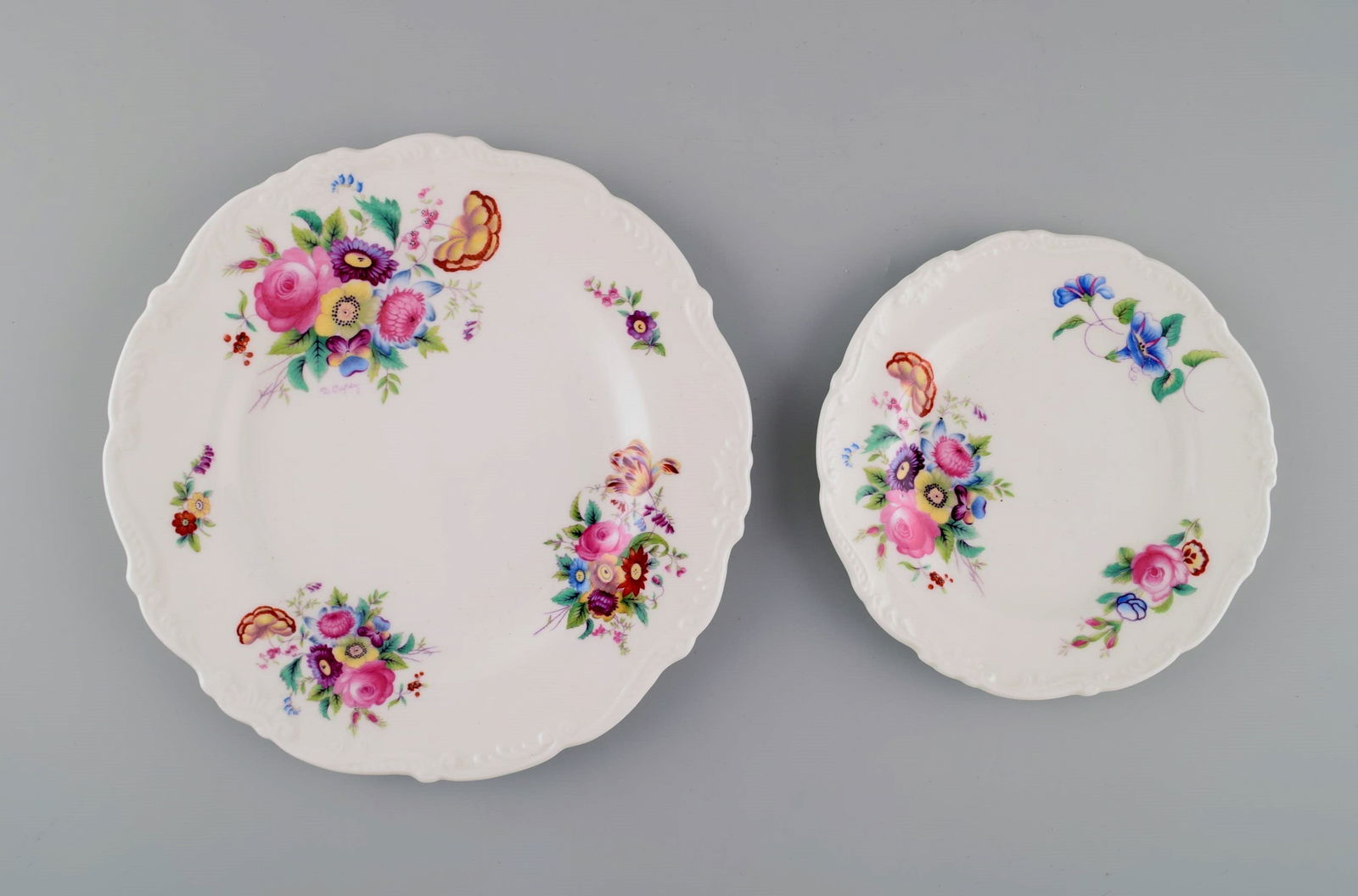Coalport, England. Egoist breakfast / tea service in porcelain decorated with flowers. 1960s / 70s. - 7