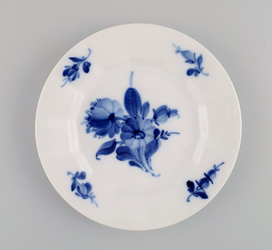 Royal Copenhagen Blue Flower Angular. Ten coffee cups with saucers and ten plates. Model number - 4