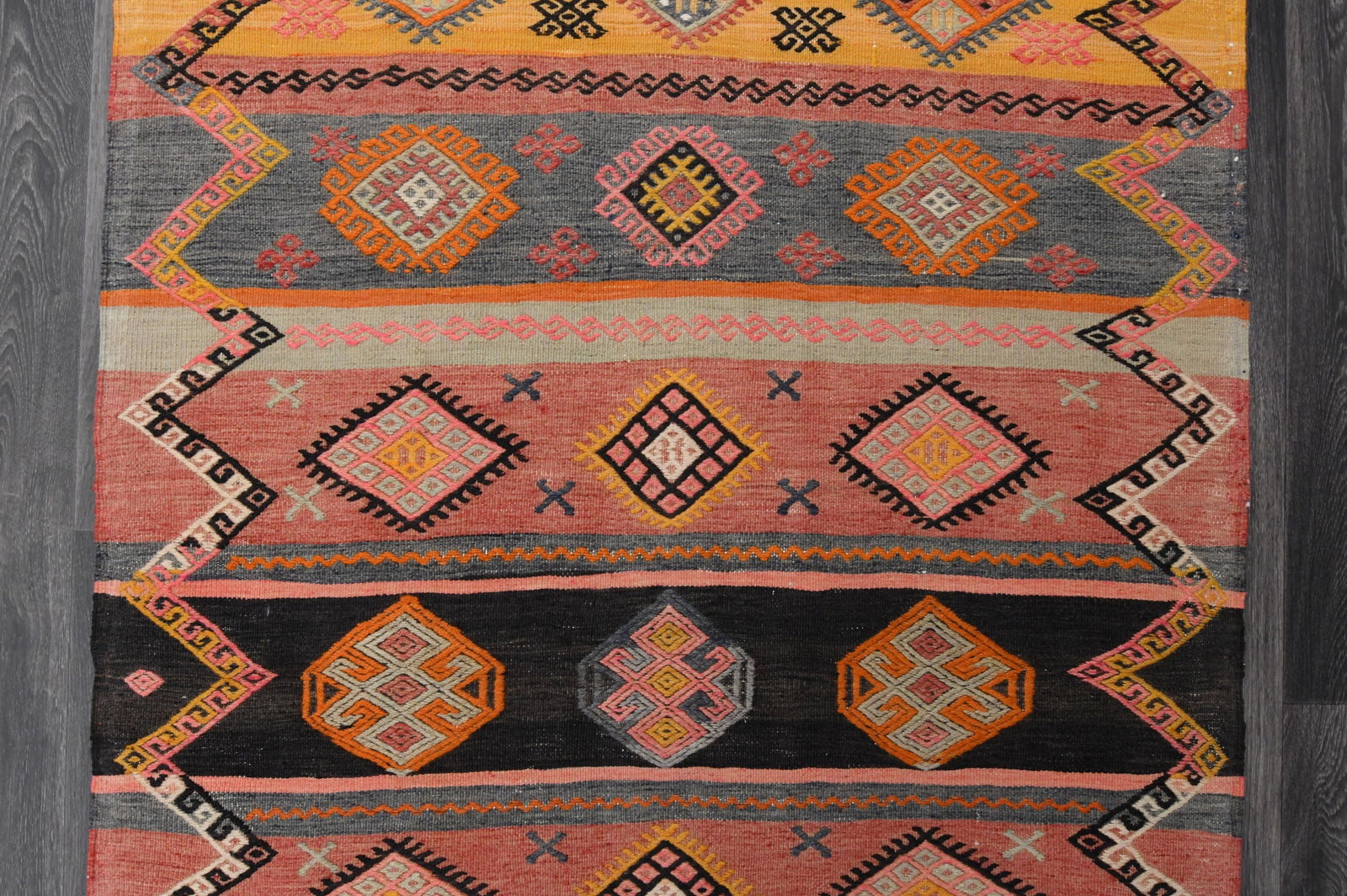 3.7x12.5 ft, TURKISH KILIM Runner - 5
