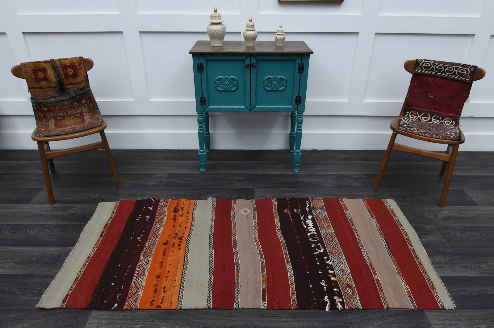 2.8x6.4 ft, TURKISH CACIM KILIM - 2