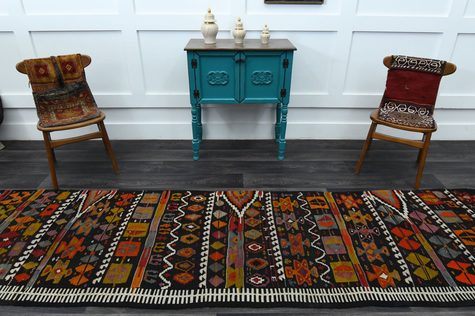 3.1x12 ft, TURKISH KILIM Runner - 2