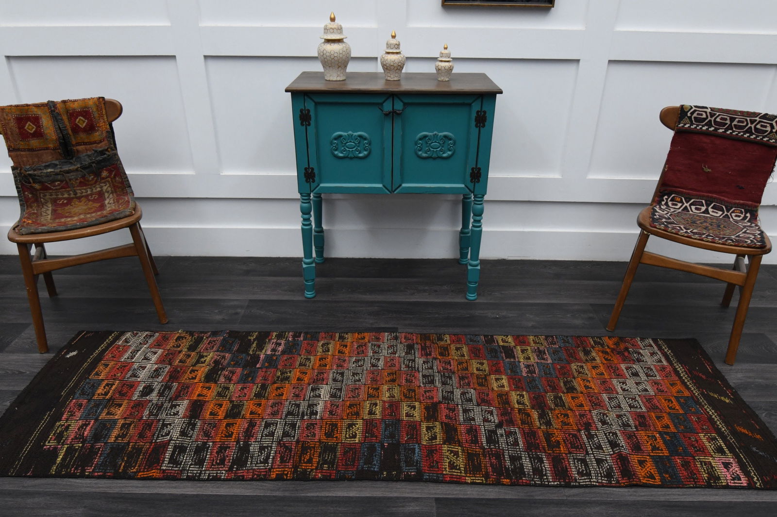 2.3x8 ft, TURKISH KILIM Runner - 2