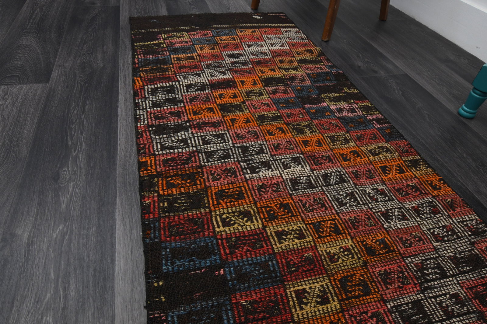 2.3x8 ft, TURKISH KILIM Runner - 3