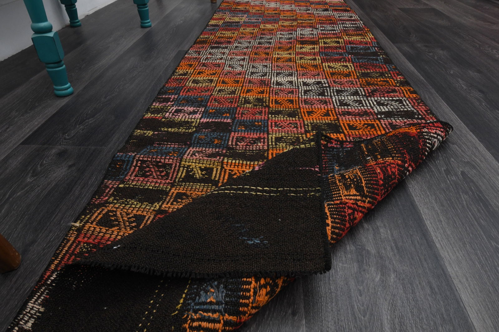 2.3x8 ft, TURKISH KILIM Runner - 8