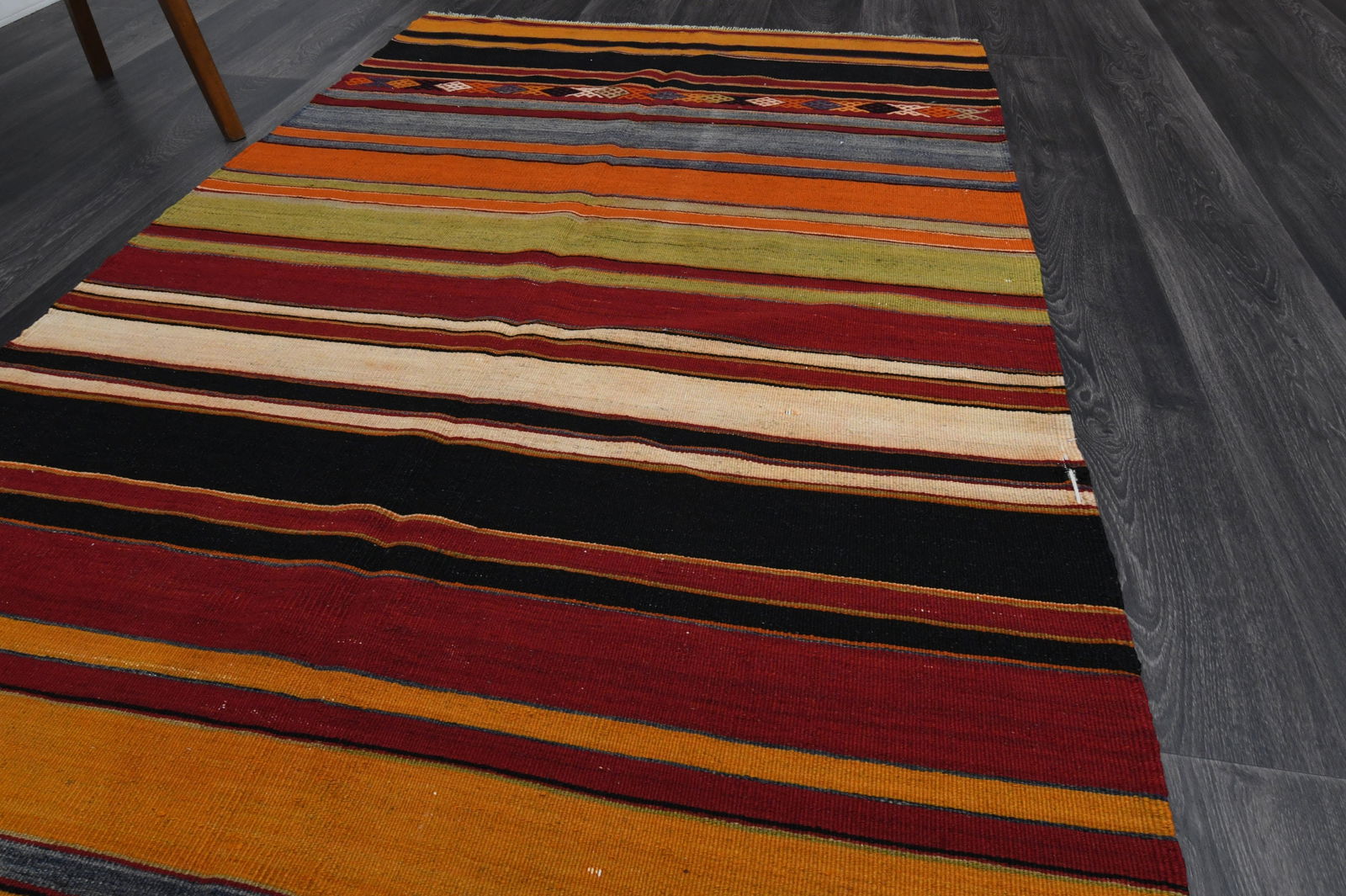 4.1x12.7 ft, TURKISH KILIM Runner - 3