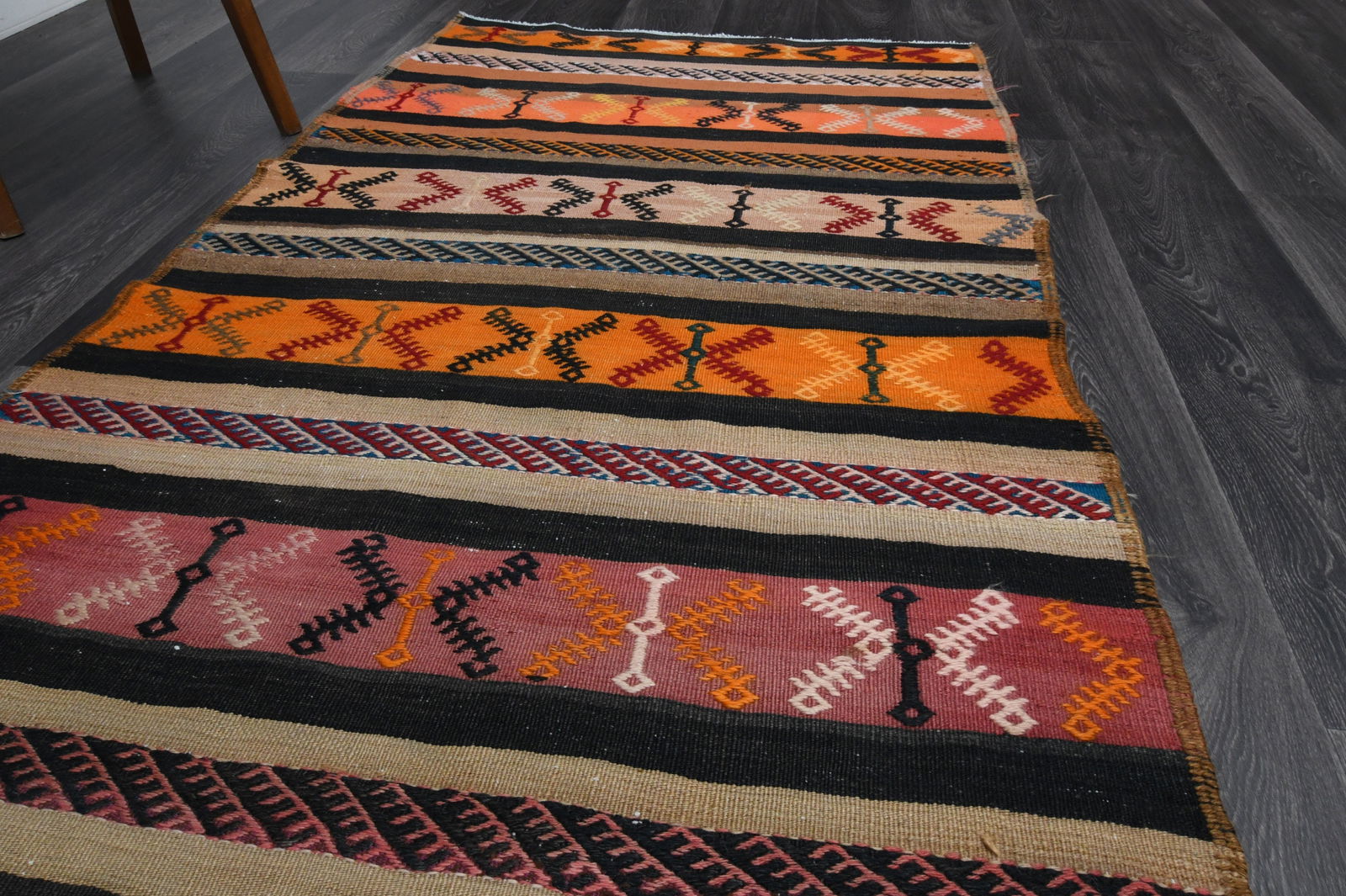 3.5x12.2 ft, TURKISH KILIM Runner - 3