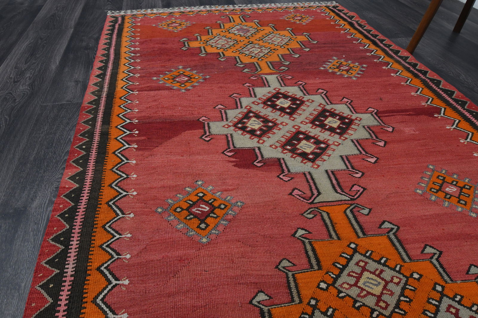 4.1x13 ft, TURKISH KILIM Runner - 5