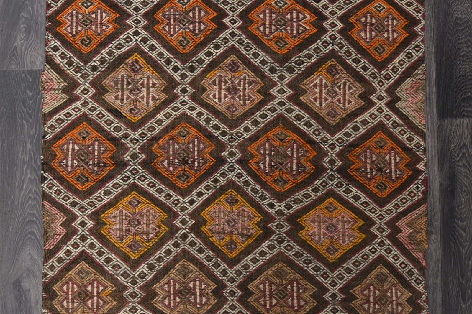 3.4x11.2 ft, TURKISH KILIM Runner - 5