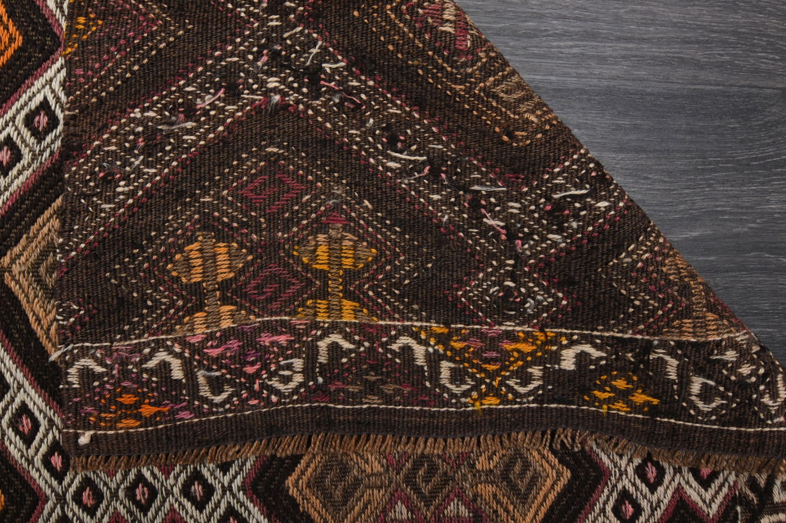 3.4x11.2 ft, TURKISH KILIM Runner - 7
