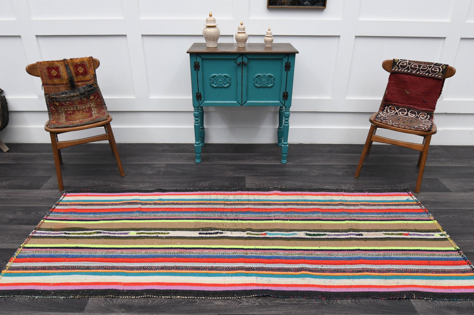3.1x8 ft, TURKISH KILIM Runner - 2