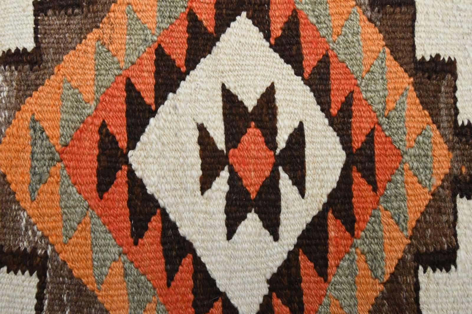 3.7x11.1 ft, White Bohemian KILIM Rug - 6