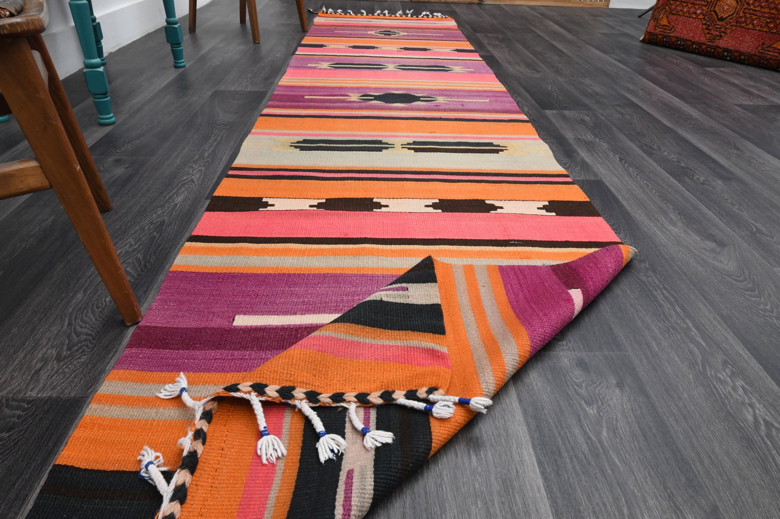 3x9.1 ft, TURKISH KILIM Runner - 8