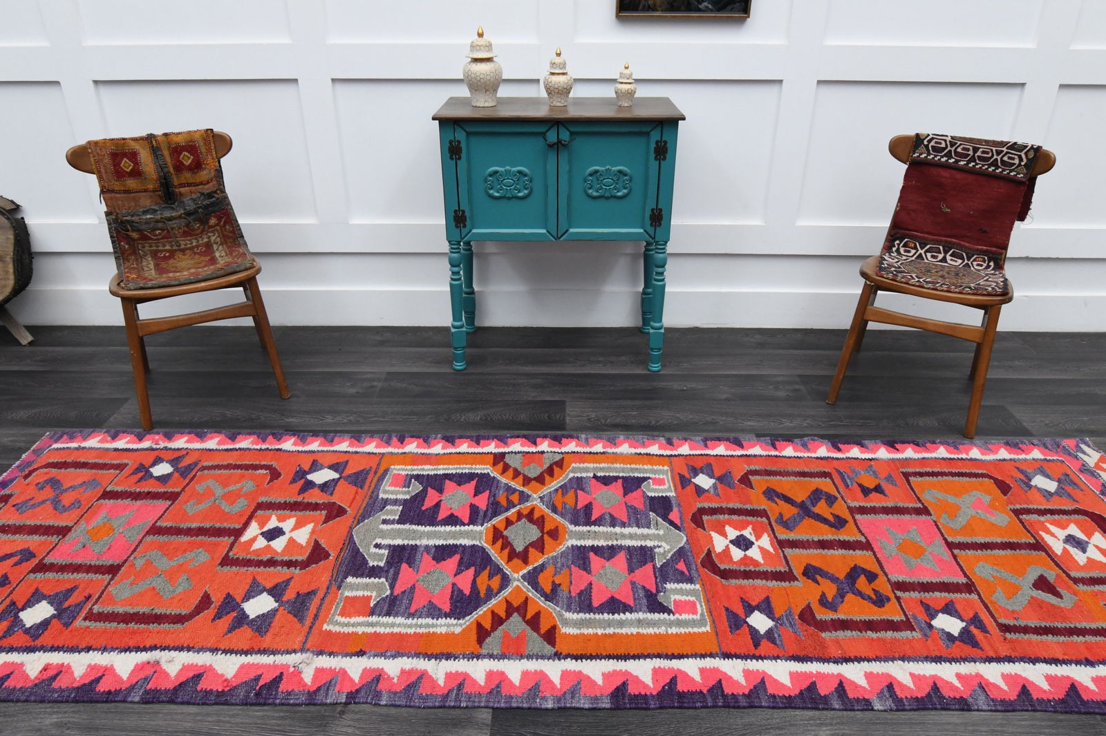 3.2x10.7 ft, TURKISH KILIM Runner - 3