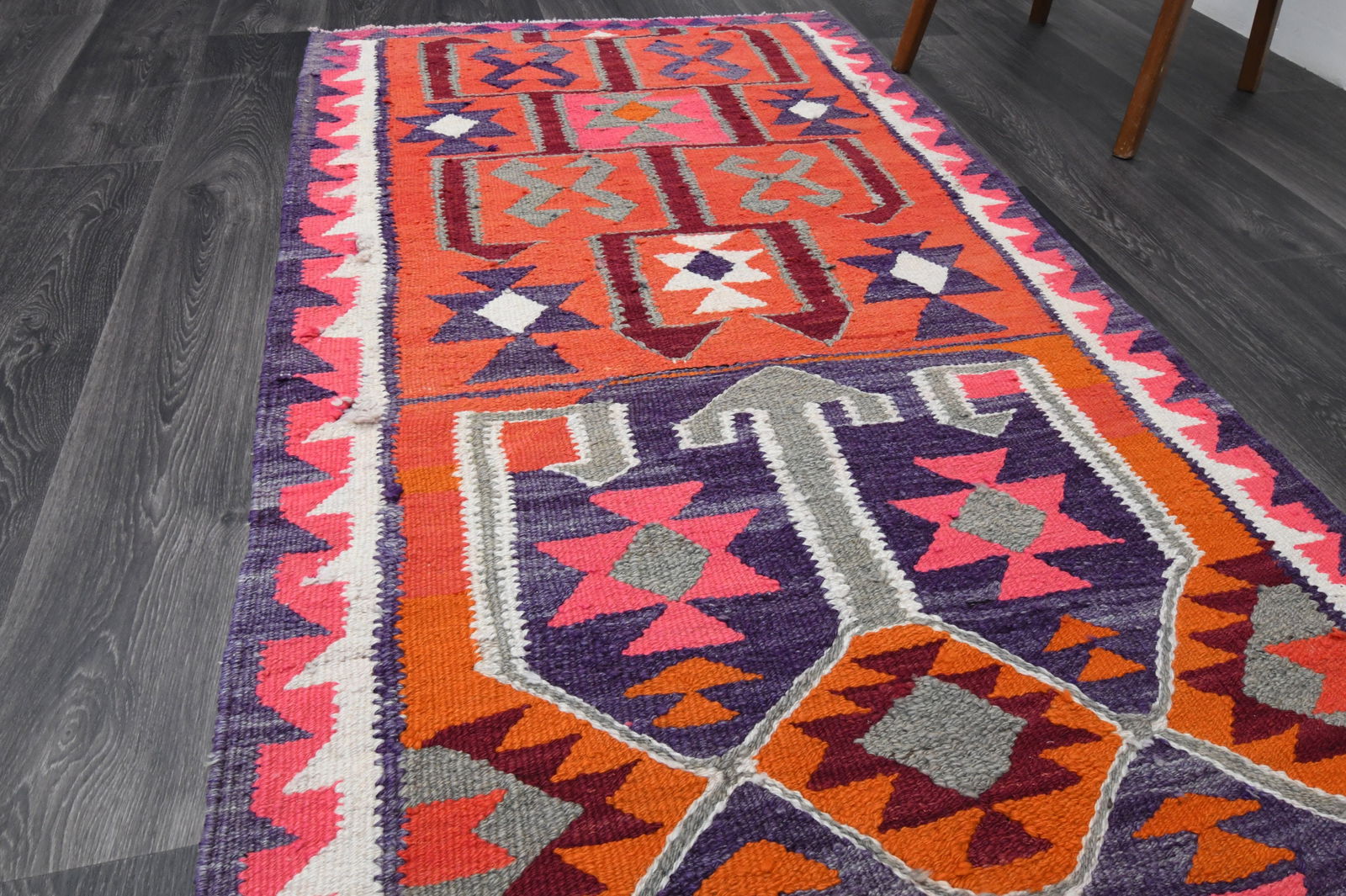 3.2x10.7 ft, TURKISH KILIM Runner - 5