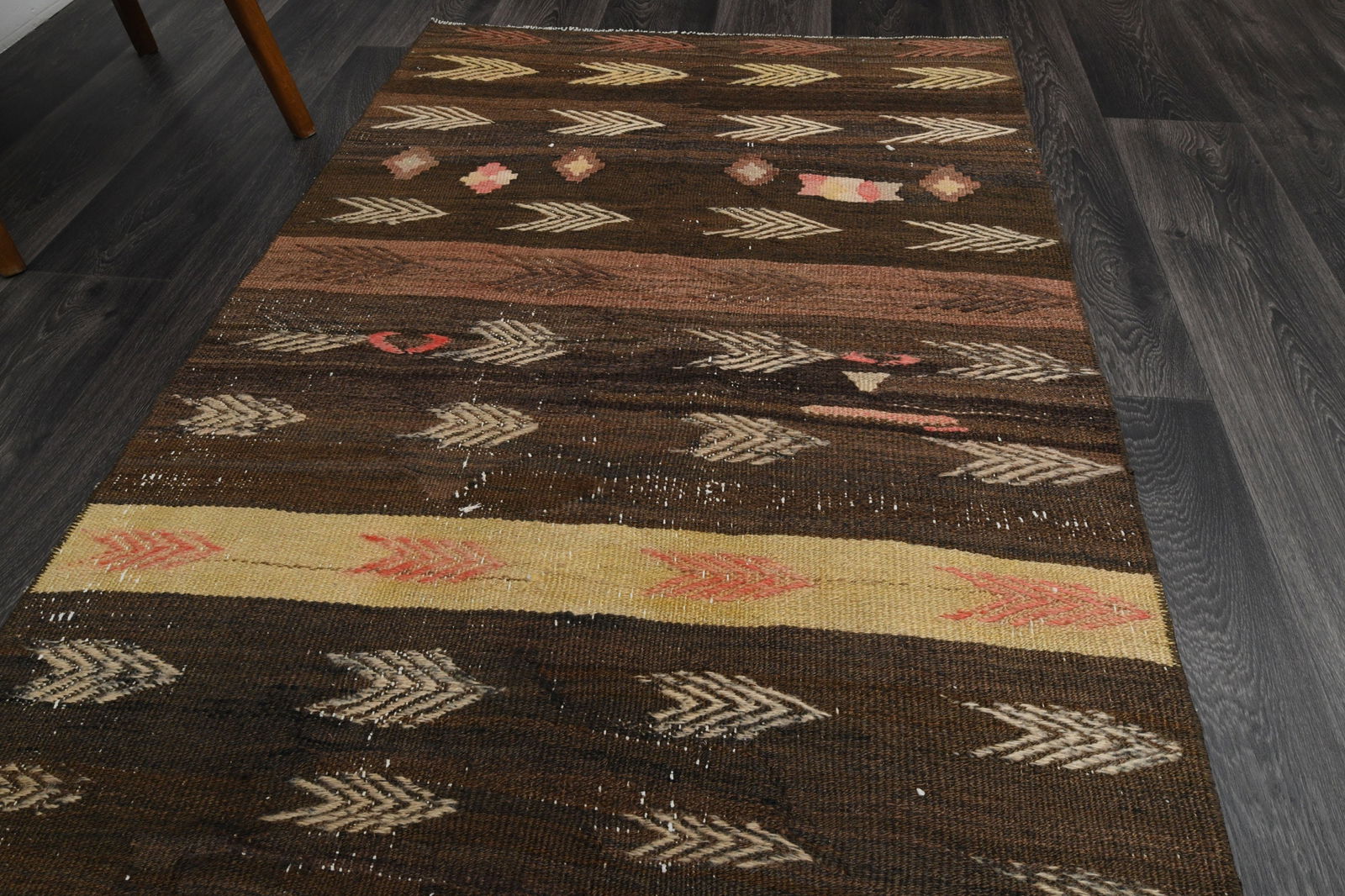 3.3x10.5 ft, TURKISH KILIM Runner - 5