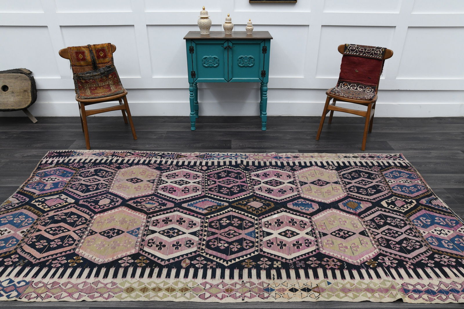 4.9x10.2 ft, TURKISH Flatweave Kilim Rug - 2