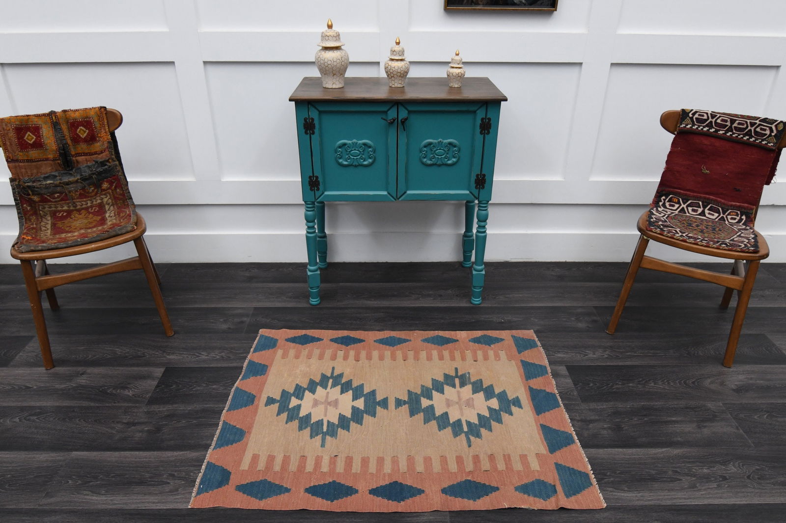 2.7x3.7 ft, TURKISH KILIM Rug - 2