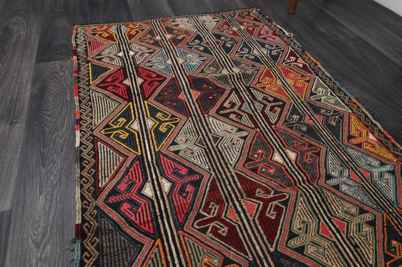 3x6.3 ft VINTAGE Rug, Turkish - 4