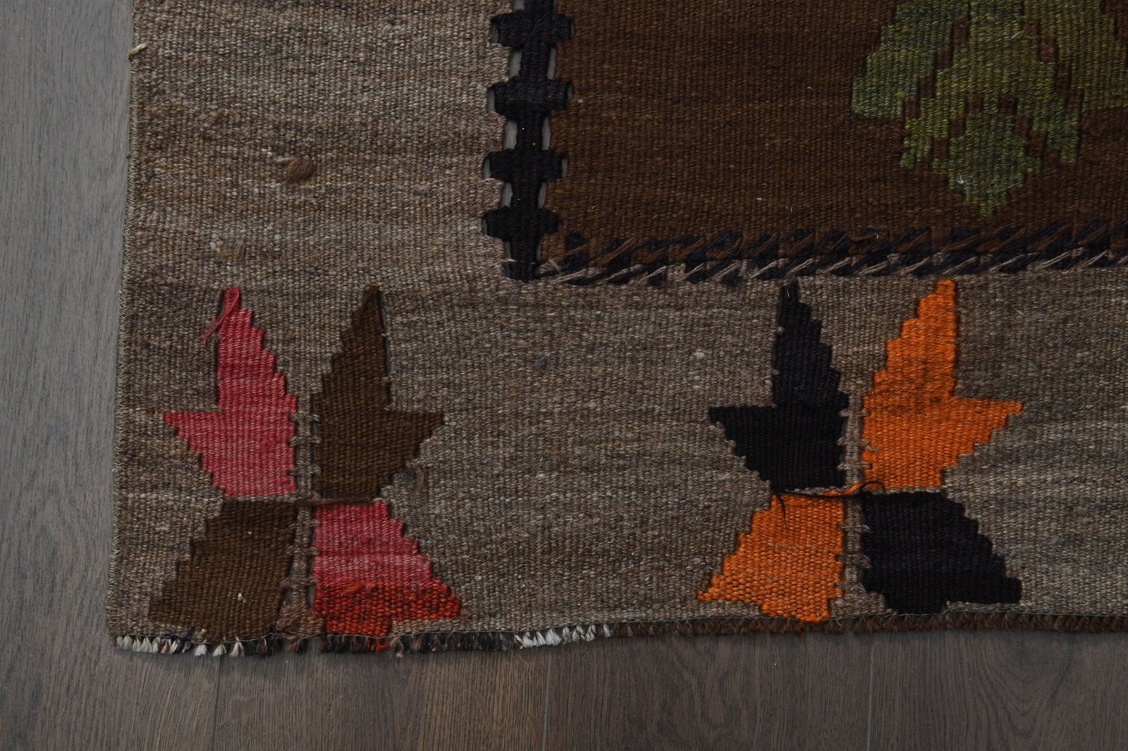 5'6x12'9 ft, BROWN COLORFUL RUG, - 6