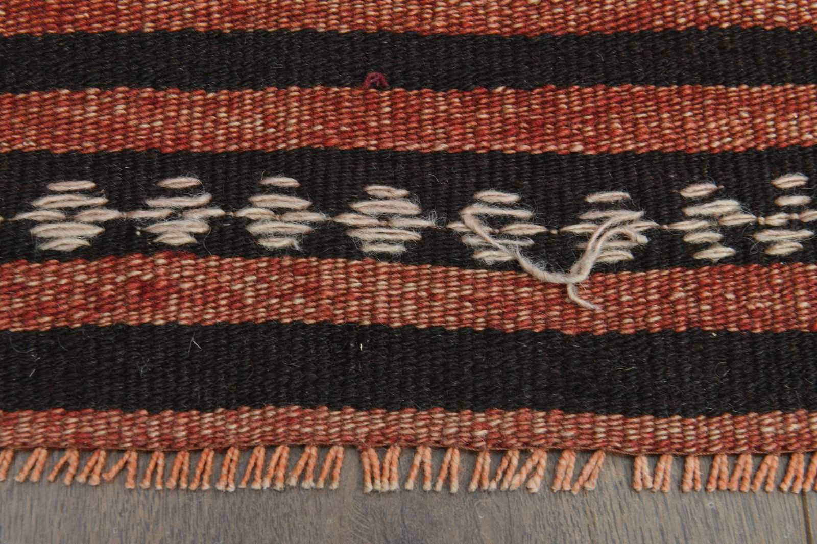 4'7x8'5 ft, RED KILIM RUG, - 5