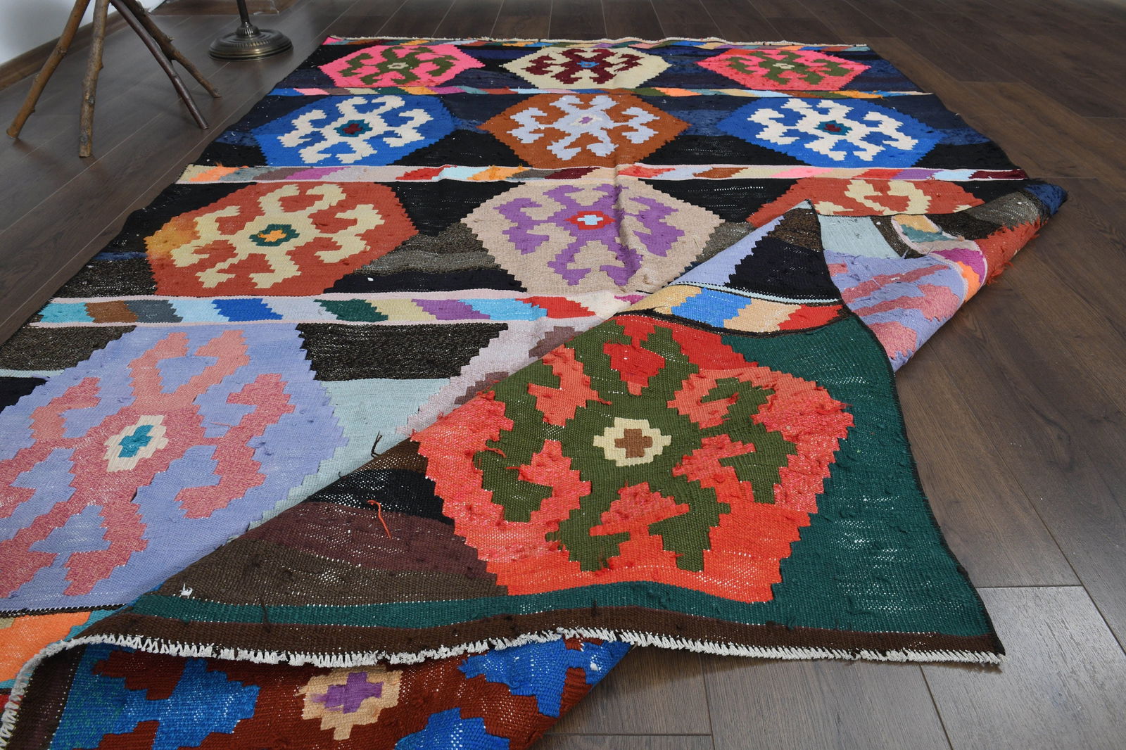 5'6x8'8 ft, COLORFUL ANTIQUE KILIM - 4