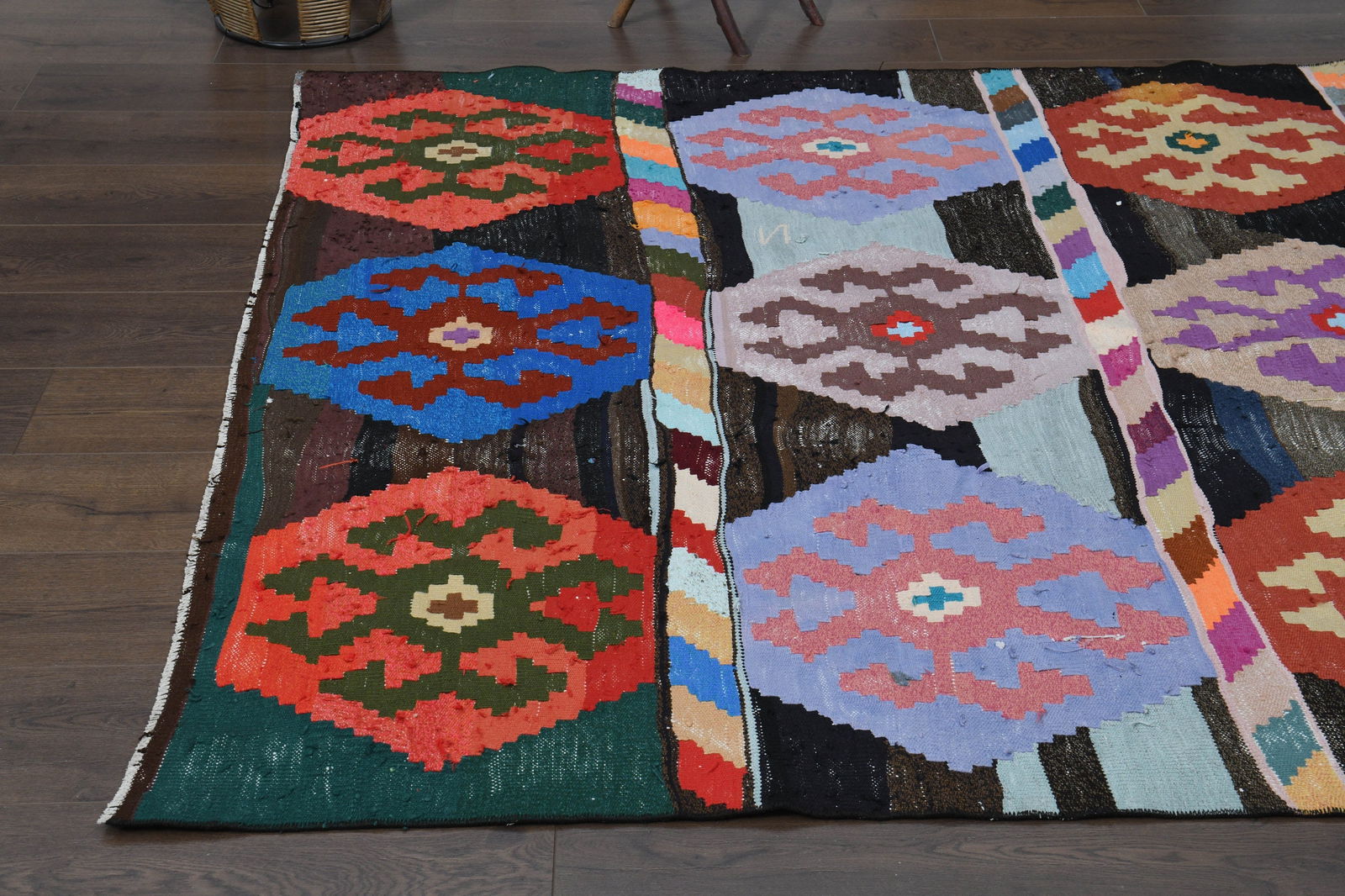 5'6x8'8 ft, COLORFUL ANTIQUE KILIM - 6