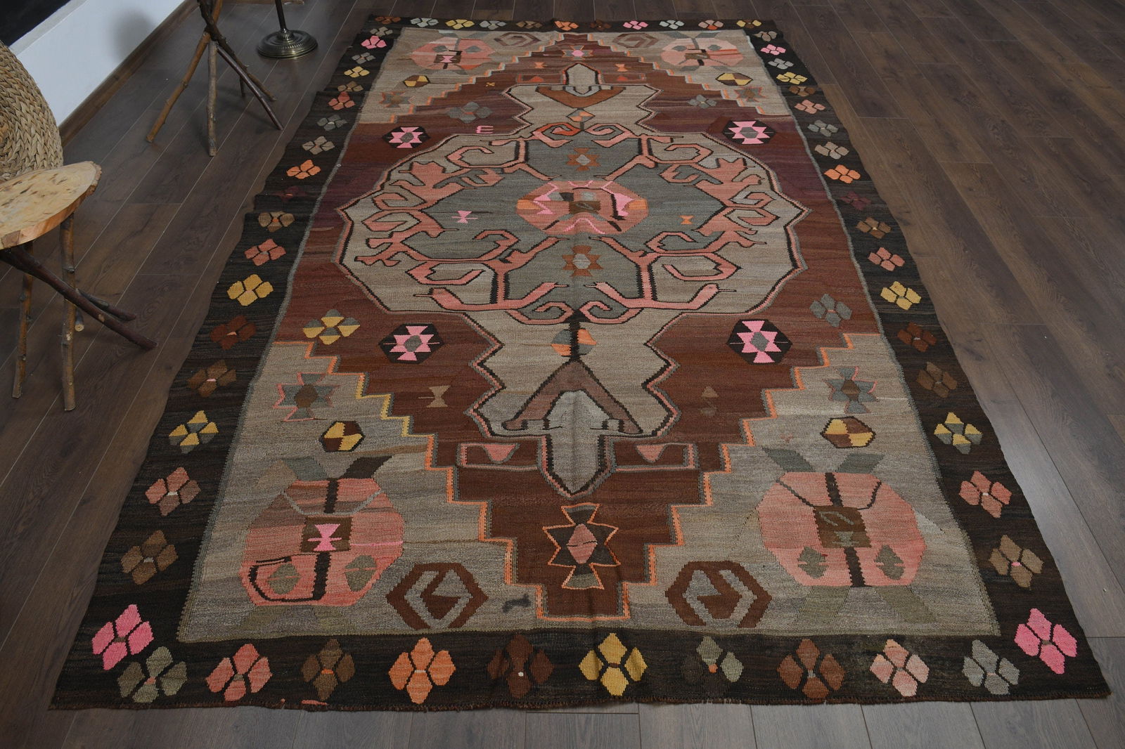 6.5x10.7 ft, COLORFUL ANTIQUE KILIM - 2