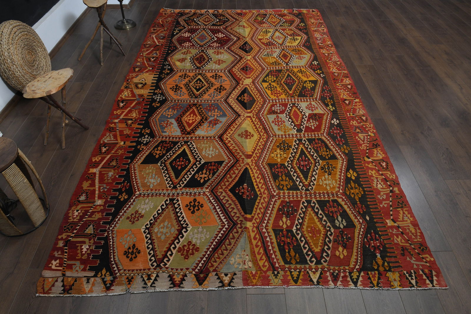 6'8x12'3 ft, OVERSIZED KILIM RUG - 2